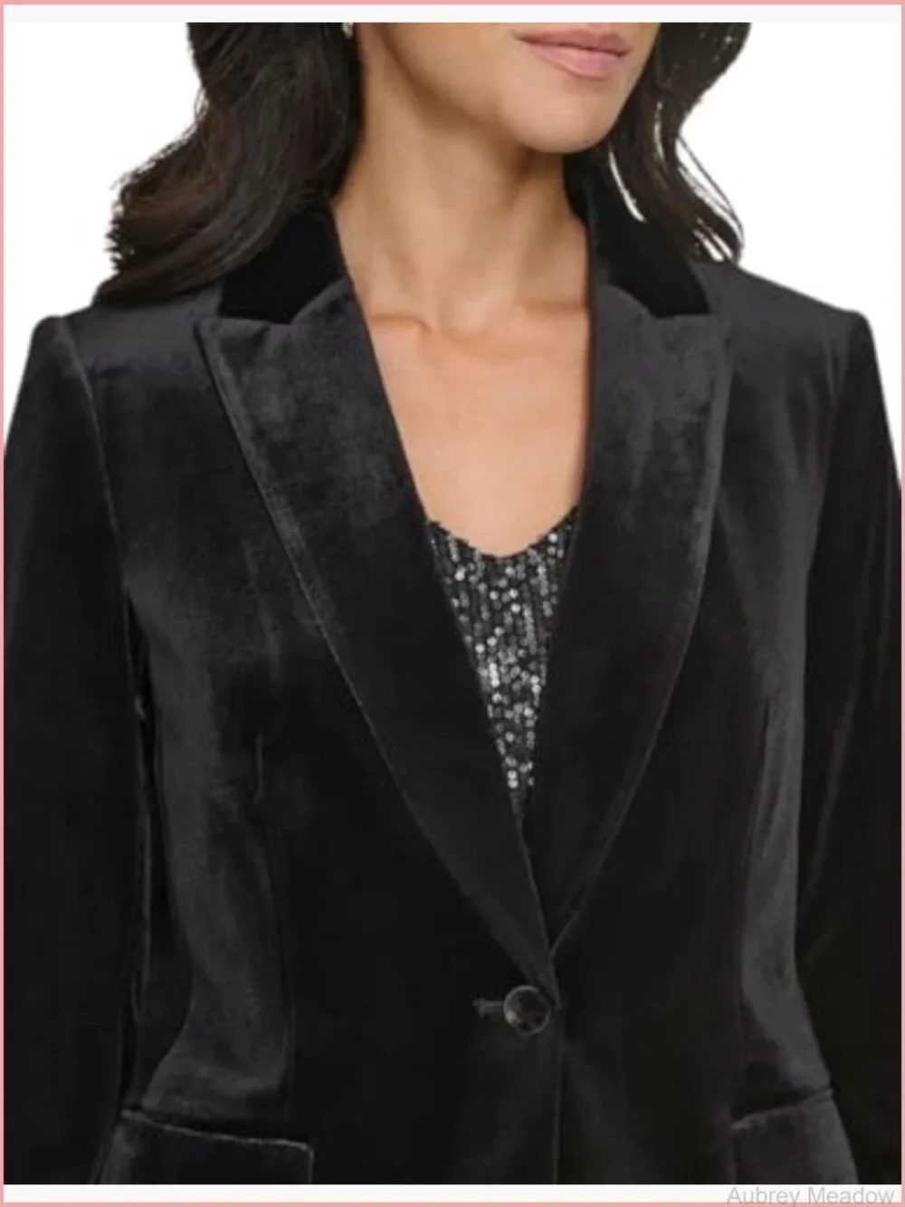 Women's One Button Lux Blazer Long Sleeve Notch Collar